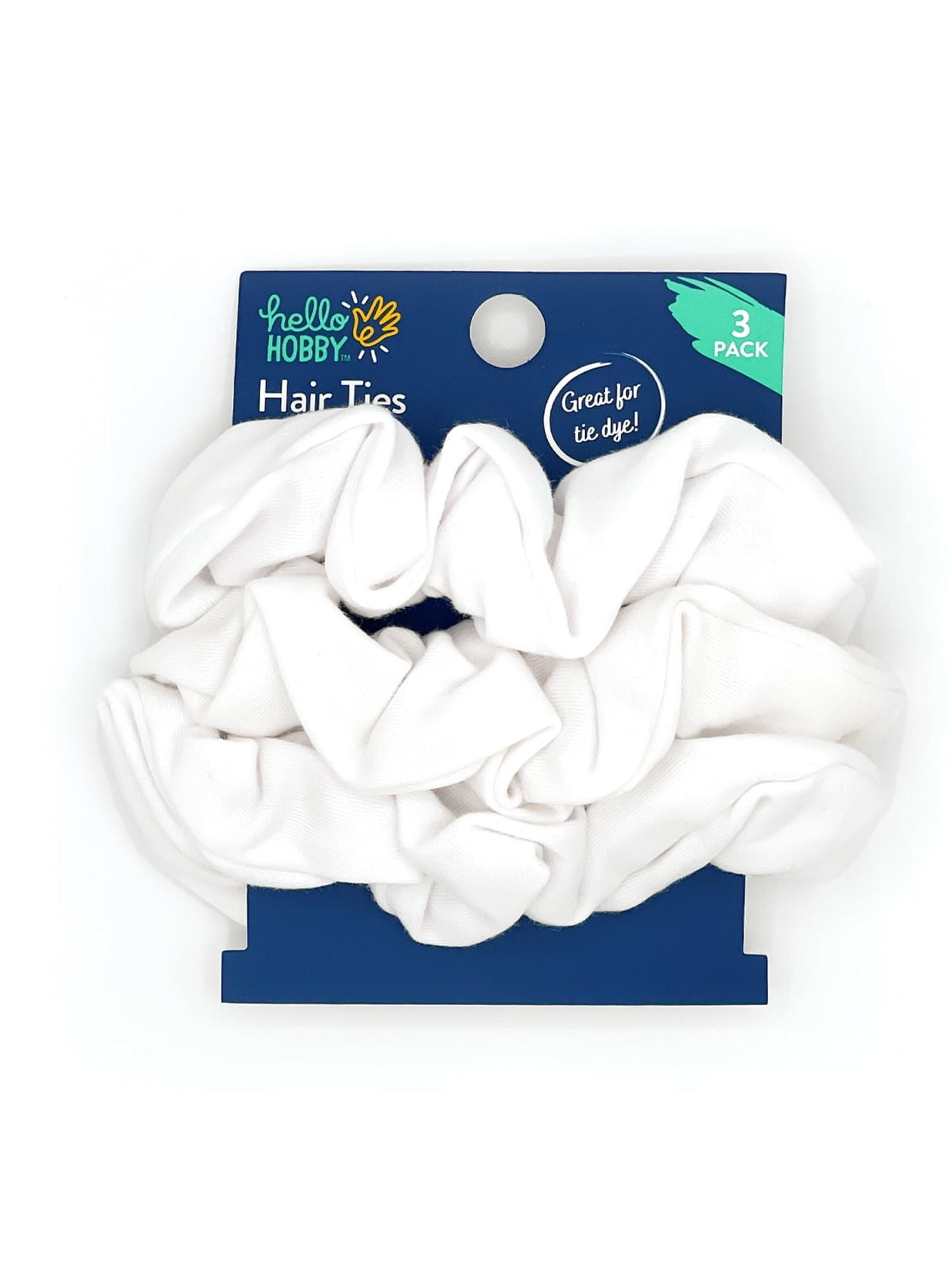 (4 pack) Hello Hobby Adult, Ponytail Holder, Solid White Color, 3 Pack, Arts and Crafts, Fashion Hair Tie