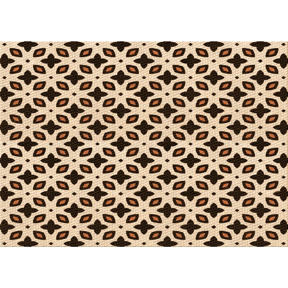 Ahgly Company Machine Washable Indoor Rectangle Transitional Deep Peach Orange Area Rugs, 2' x 5'