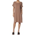 thumbnail image 1 of Robe T-Shirt Midi Longueur Genou à Manches Courtes Ajustée pour Femmes, 1 of 6