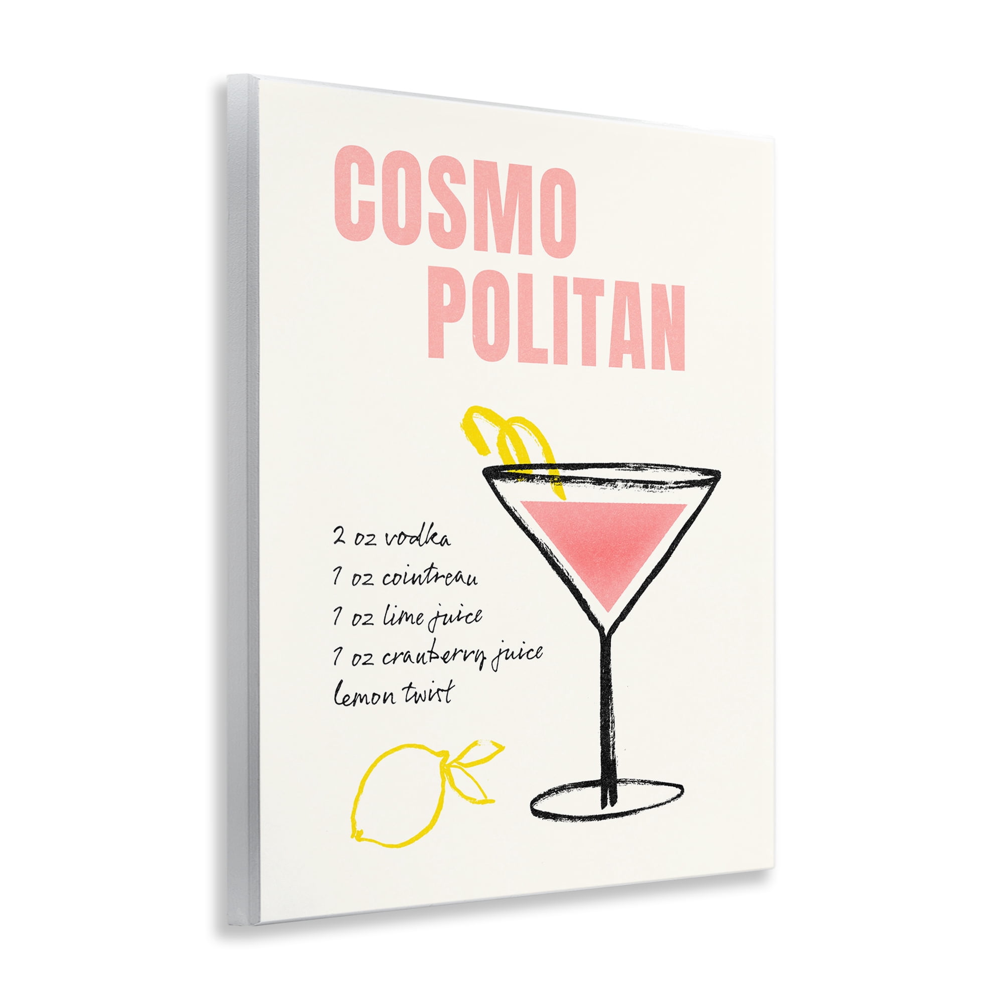 Stupell Industries Cosmopolitan Drink Recipe Food & Beverage Painting Unframed Art Print Wall Art, 11 x 14