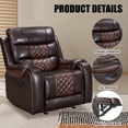 thumbnail image 3 of Breathable Leather Recliner Chair American Design Recliner Chair for Living Room Home Theater Seating(Coffee+Brown), 3 of 7