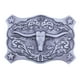 thumbnail image 2 of Hebilla de cinturón de vaquero occidental de estilo vintage Accesorio floral grabado Hebilla de cabeza de toro para Regalos  , Plata Hugo Hebilla del cinturón, 2 of 7