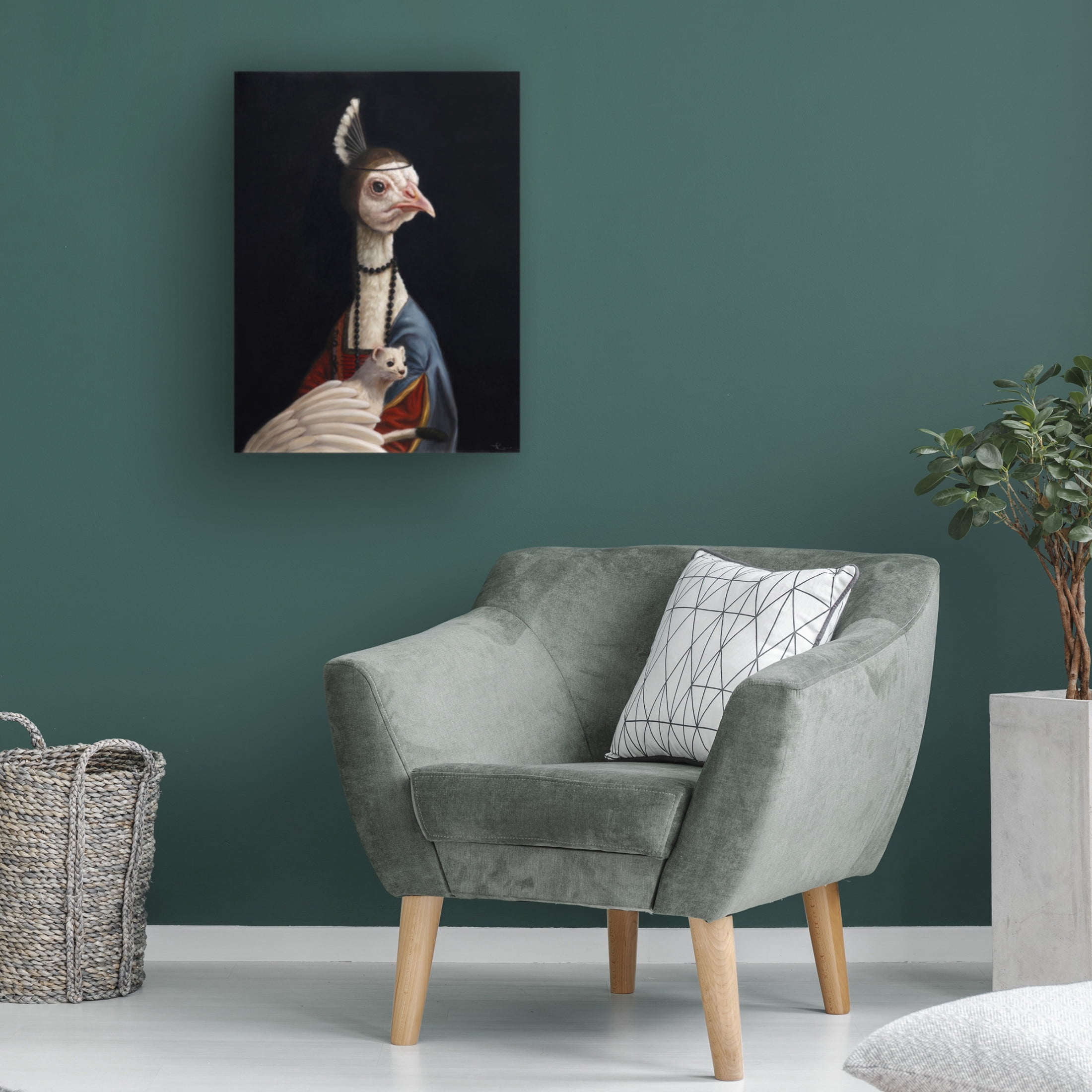 Canvas Wall Art - Lucia Heffernan 'Peacock with Ermine' Wall Art for Living Room, Bedroom, or Office Décor by Trademark Fine Art - 18 x 24 Inches