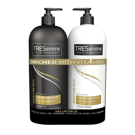 TRESemme Moisture Rich Shampoo & Conditioner Combo Pack, 40 Fl Oz, 2 (Best Shampoo And Conditioner For Dry Damaged Thin Hair)