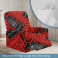 thumbnail image 4 of FUIALDOLG Red Polynesian Decor Recliner Chair Cover, 4-Pieces Stretch Recliner Covers for Reclining Couches Washable Reclining Chair Slipcover Furniture Protector for Living Room, 4 of 7
