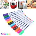 thumbnail image 1 of 12 Colors Permanent Paint Pens DIY Textil Fabric Marker T-Shirt Cloth Shoes, 1 of 11