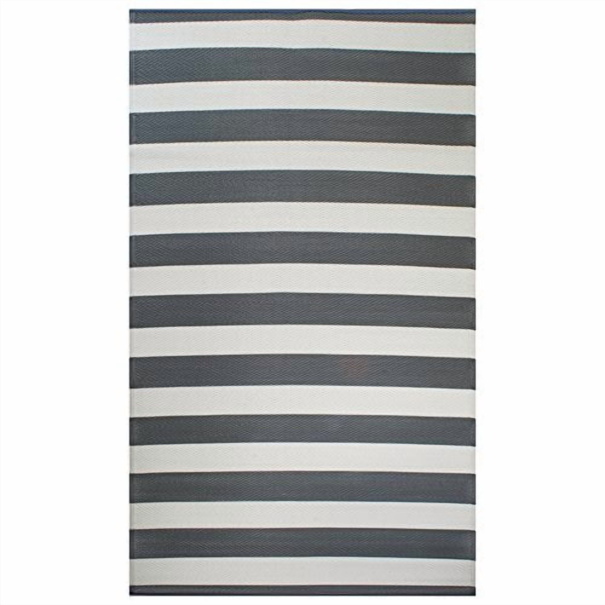 DII Gray/White Stripe Outdoor Rug