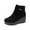 Black, variant on Lovskoo 2024 Women's Wedges Shoes Round Toe Wedge Fall/Winter Large Slope Heel Thick Bottom Waterproof Platform Short Boots Black