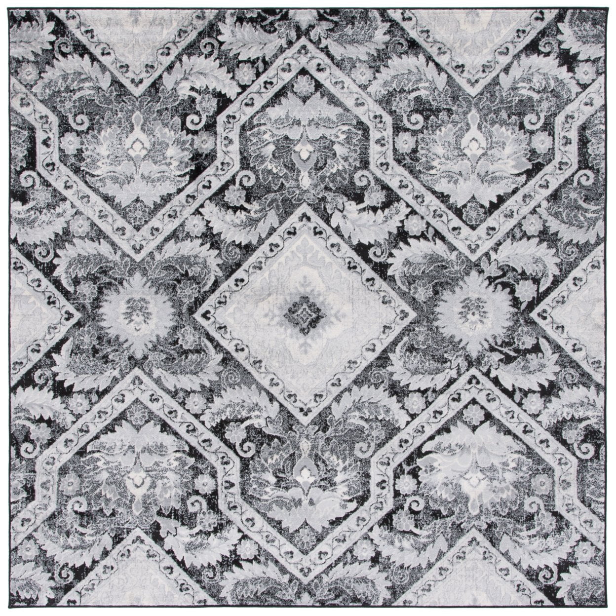 SAFAVIEH Brentwood Zharko Oriental Area Rug, 4' x 6', Black/Ivory