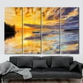thumbnail image 3 of View Poster, Sea View Art, Oil Painting Print, Abstract Seascape Painting, Sunset Landscape Canvas Art, Boat Wall Decor, Canvas Wall Decor - Natural Framed, 3 of 9