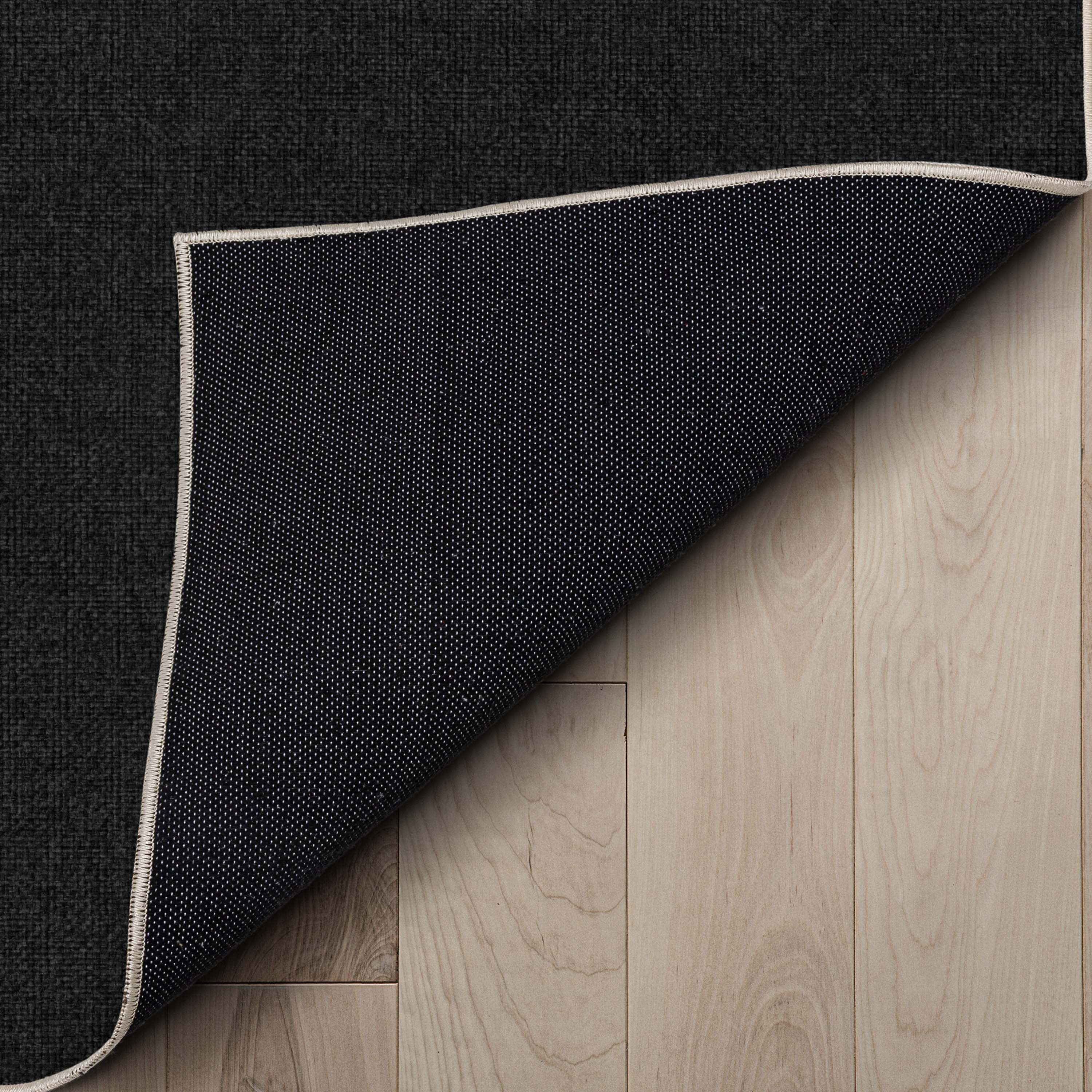 Well Woven Plain Solid Modern Solid Black Flat-Weave 7'7" x 9'10" Area Rug