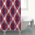 thumbnail image 4 of Red and Blue Star Argyle Pattern Shower Curtain 72"x84" ,Bathroom Decorative Shower Curtains Set with 12 Hooks,Modern Waterproof Washable Shower Curtain, 4 of 6