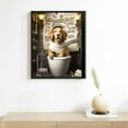 thumbnail image 2 of HENGT Funny Dog Bathroom Decor Wall Art Black and White Bathroom Wall Decor Golden Retriever Pictures Canvas Print Artwork Dog In The Toilet Bathroom Decor With Black Vintage Wood Framed, 2 of 4