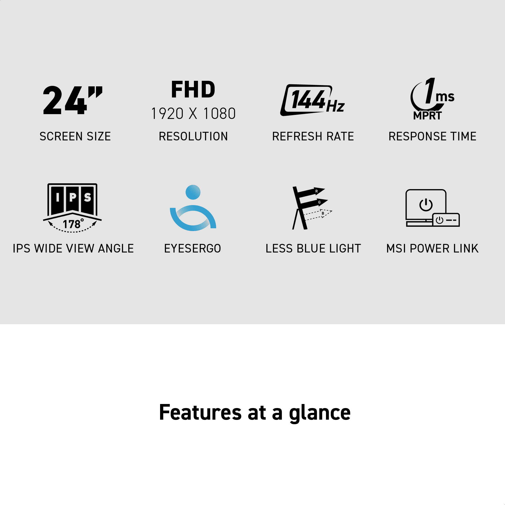 MSI 23.8" FHD (1920x1080) HDMI VGA 144Hz 1ms Adaptive-Sync IPS Professional Office Monitor – PRO MP243L E14W