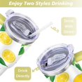 thumbnail image 5 of 40 oz Tumbler Lemon with Handle Stainless Steel Travel Mug Leak Resistant Mug Car Cup Holder Friendly for Travel Commuting, 5 of 7