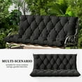 thumbnail image 4 of Snubbull Swing Replacement Cushion, Outside Bench Cushion with Backrest, 2-3 Seater Cushion with 6 Ties for Outdoor Furniture, 60 x 40 x 5 inches Porch SwingCushion Garden Bench, Black, 4 of 7