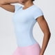 thumbnail image 5 of Camiseta de Yoga de Manga Corta para Mujeres con Cintura Slim Fit, Transpirable Deportes para Correr Gimnasio de Entrenamiento, 5 of 8