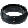 thumbnail image 2 of Tungsten Semicolon Punctuation Mark Symbol Band Ring 8mm Men Women Comfort Fit Black Dome Polished, 2 of 4