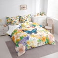 thumbnail image 3 of Homewish Rustic Butterfly Flower Bedding Comforter Set 7pcs, Retro Oil Printing King Bedding Sets, Western French Style Reversible Bed Sheets, Microfiber Bedroom Decor, 3 of 7