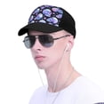 thumbnail image 4 of Naloa blue Skull flower Adult adjustable Print Baseball Hat, Patchwork curved brim baseball capfor Men and Women, One Size, 4 of 5