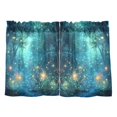 thumbnail image 7 of Yayeee Kitchen Curtains Tier Pair Light Filtering 27"x36" Rod Pocket Short Cafe Window Panel, Magical Forest Glowing Lights, 7 of 7