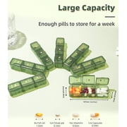 Pill Organizer 3 Times A Day, 7 Day Pill Box 3x A Day Weekly Medicine Box Organizer with 7 Separate Containers, Portable Daily Pill Case for Vitamin Fish Oil Supplement