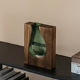 thumbnail image 7 of 10-Inch Wood and Glass Inlay Vase - Merging the Natural Warmth and Texture of Wood with the Elegance and Color of Glass, Perfect for Enhancing Home Decor, Office Desk, Kitchen Table or Living Room, 7 of 7