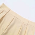 thumbnail image 6 of vigerkar Womens Dressy Wide Leg Shorts Summer High Waist Roll Up Tailored Business Work Short Trouser with Pockets Beige, S, 6 of 8