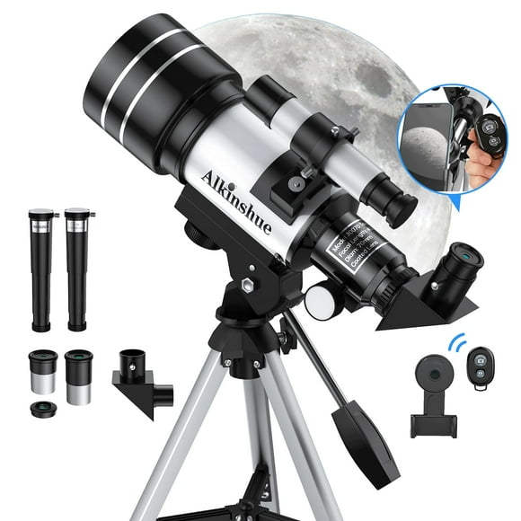 Télescope pour Débutants et Enfants, Télescope Réfracteur à Ouverture de 70 mm 400 mm (15X-150X) pour Débutants en Astronomie, Portable avec Trépied Ajustable et Fil