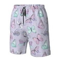 thumbnail image 5 of Kdxio Purple Butterfly Pattern Mens Casual Shorts - Drawstring Summer Beach Sports Shorts for Men, 5 of 9
