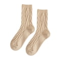 thumbnail image 2 of Women Autumn And Winter Textured Twist Warm Socks Solid Color Home Socks, 2 of 3