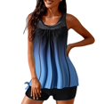 thumbnail image 3 of Tankinis pour Femmes, Maillots de Bain 2 Pcs en Maille, Haut de Tankini Froncé avec Short Garçon, 3 of 8