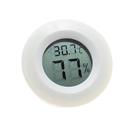 Round Embedded Thermometer Hygrometer for Cigar Box Pet Reptile House Temperature Monitor Humidity Meter White