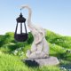 thumbnail image 5 of Luz De Estatuilla De Elefante Estatua de Animal Solar, luz de escultura de gato, cura de resina ligera para jardín exterior, 5 of 8