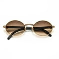 thumbnail image 4 of Street Knitted Tint Men's Woodgrain Gold Frame Round Hip Hop Fashion Sunglasses, Brown, 4 of 4