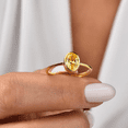 thumbnail image 2 of Oval Cut Yellow Topaz Engagement Ring in 14k Yellow Gold Vermeil - Birthday Gift For Her, 2 of 6