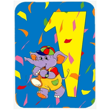 

Carolines Treasures APH2161LCB Happy 1st Birthday Age 1 Glass Cutting Board Large 12H x 16W multicolor
