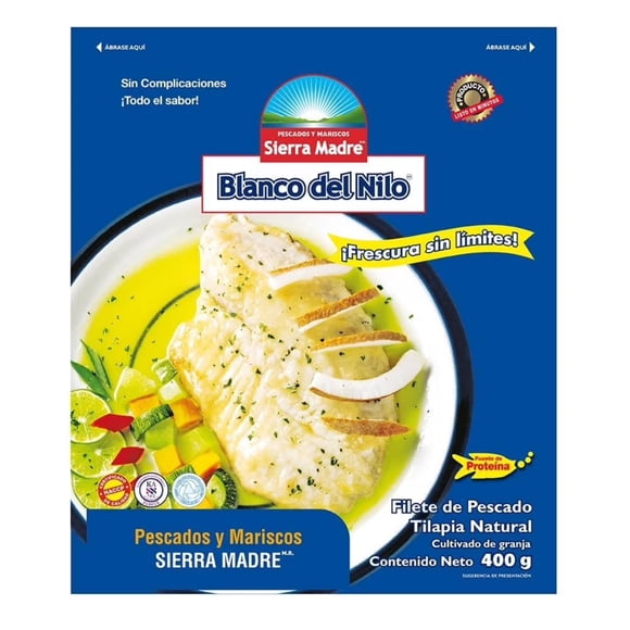 Filete de pescado Sierra Madre Blanco del Nilo natural 400 g congelado