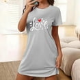 thumbnail image 2 of Amzcrzy Pyjamas pour Femmes Mode Imprimé Cœur Robe Valentines Day Décontractée Confortable Manches Courtes Chemises de Nuit pour Femmes Cadeaux Valentines Day, 2 of 5