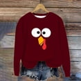 thumbnail image 4 of QASIEATN Hoodies for Graceful Women Fashion, Thanksgiving Turkey Print Funny Round Neck Casual Long Sleeve Top Sweatshirt Couple Or Family, Womens Fall Tops, 4 of 4