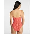 thumbnail image 3 of Time and Tru Women's and Women’s Plus Square Neck One-Piece Swimsuit, Sizes XS-3X, Family Swim, 3 of 6