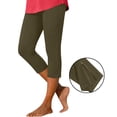 thumbnail image 2 of VBVC Women's High Waisted Stretchy Capri Leggings , Ladies' Solid Color Zip Hem Cropped Pants , Soft Casual Yoga Trousers For Women,Army Green,S-3XL, 2 of 8