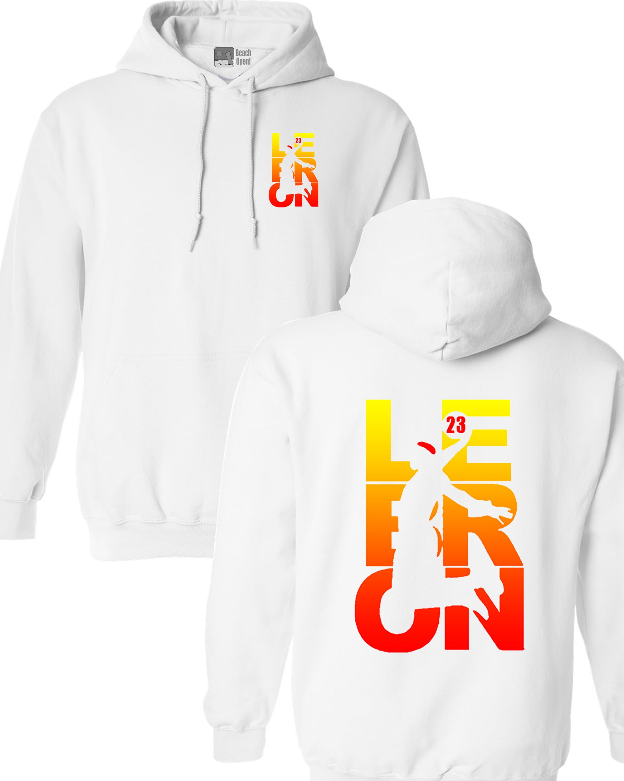 New Lebron Fan Wear Cleveland Basketball Front and Back DT Sweatshirt Hoodie