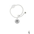 thumbnail image 2 of Delight Jewelry Silvertone Domed Black BSN - Silvertone Leaf Delicate Bracelet, 6.25+1.75", 2 of 4