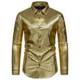 thumbnail image 5 of INSPIRE CHIC Metallic Shirt for Men's Long Sleeves Button Down Nightclub Party Shiny Shirts, 5 of 5
