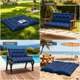 thumbnail image 3 of Pakunoda Porch Swing Cushions 60” X 40” X 5”, 2-3 Seater Bench Cushion with Backrest, Waterproof Replacement Outdoor Cushion with Tie, Blue, 3 of 6