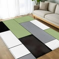 thumbnail image 4 of Sage Green Grey Geometric 5x7 Area Rugs, Modern Black White Abstract Art Non-Skid Rubber Backing Large Rectangle Rugs - Living Room Bedroom Home Office, Indoor Floor Mat Carpets Washable Rug, 4 of 9