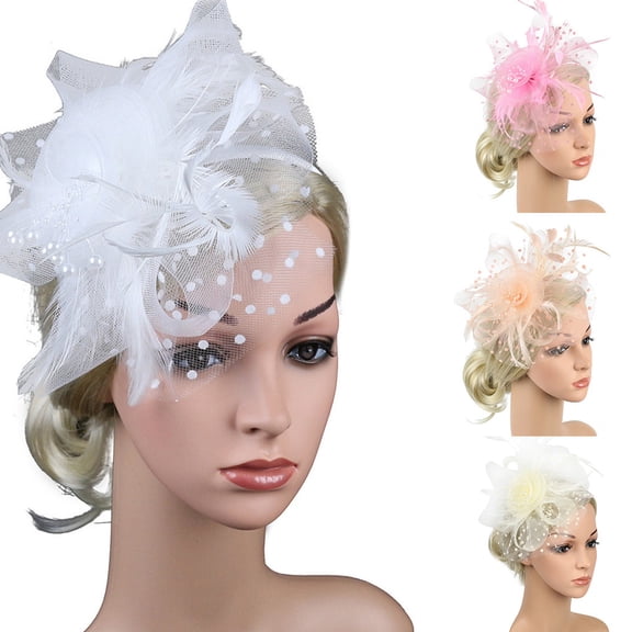 Fascinators Hat for Women LSQii Headwear Beret Pillbox Hat Sweet Retro Floral Mesh Ribbons Headband for Cocktail Tea Party Church Bridal Gift