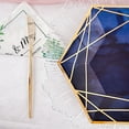 thumbnail image 5 of BalsaCircle 25 Navy Blue 9" Hexagon Disposable Salad Paper Plates Gold Trim Wedding Party, 5 of 7
