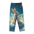 thumbnail image 4 of Balery Cute Angel Winged Rabbit print Women's Pajama Pants,Ultra Lightweight Pjs,Lounge Pant-XX-Large, 4 of 9